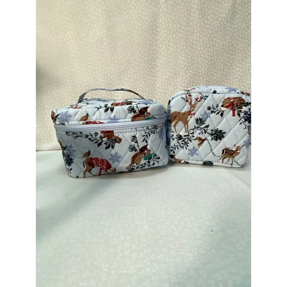 Vera Bradley 3 Pc Cosmetic Set - Merry Mischief Snow Days